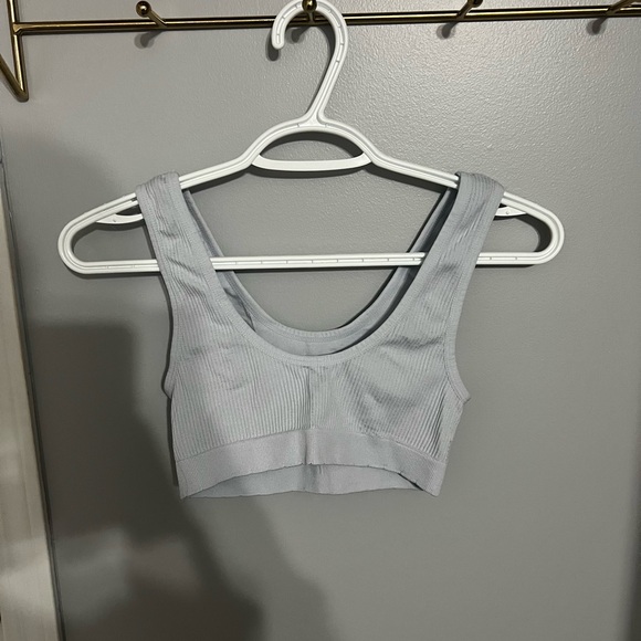 Gray Ribbed Crop Top - Picture 2 of 2